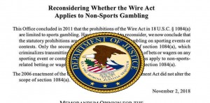 DOJ Maintains Its Stand on Its Wire Act Reinterpretation