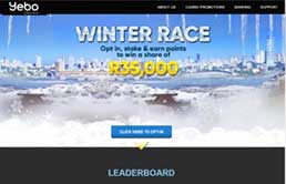 Image of Yebo Casino Winter Race Promotion