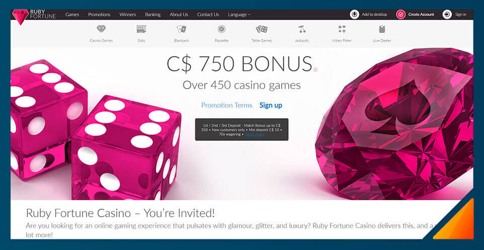 Image of Best Online Casino Canada Ruby Fortune