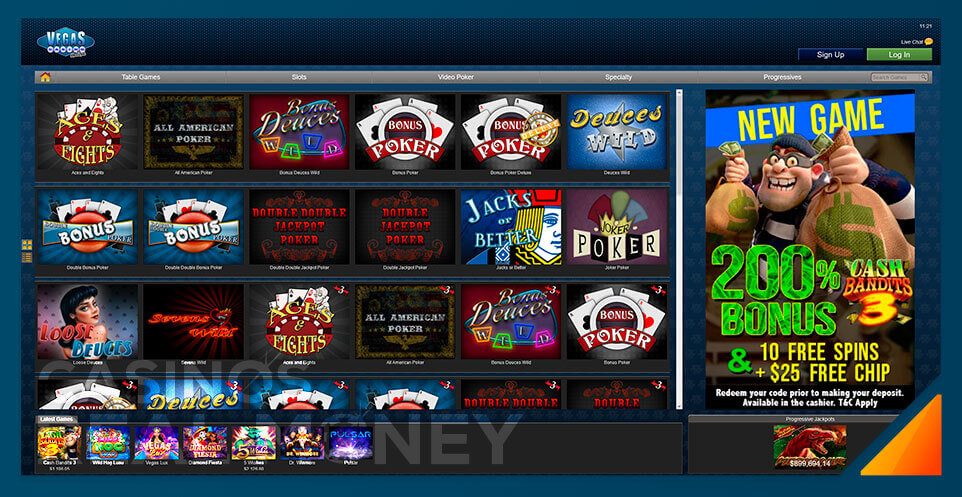 Image of Vegas Casino Online Video Poker Selection