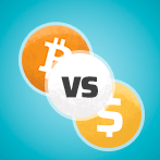 Bitcoin vs Fiat Cash Icon