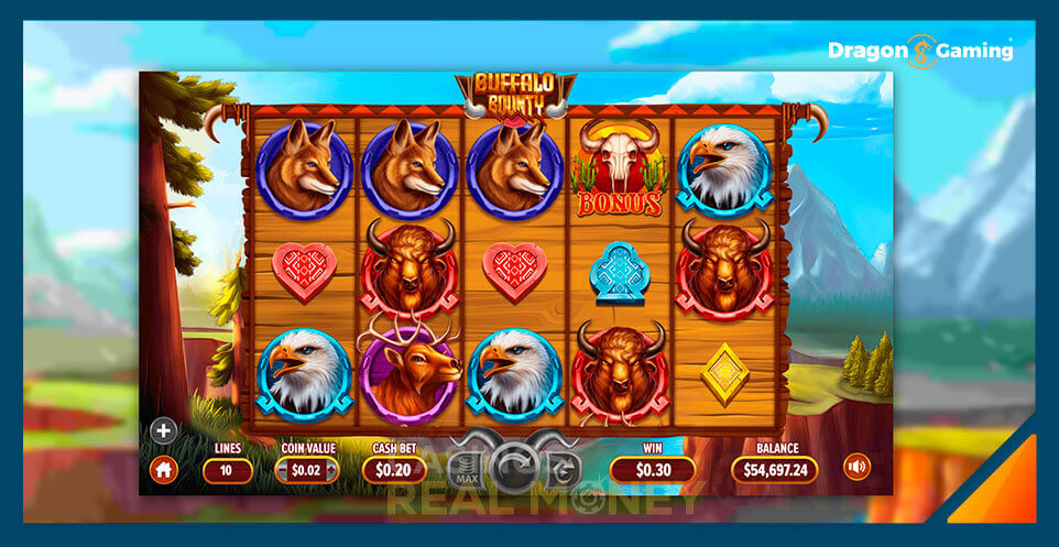 Image of Dragon Gaming Slot Game Buffalo Bounty