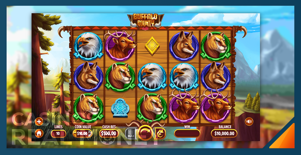 screenshot of buffalo bounty slot game
