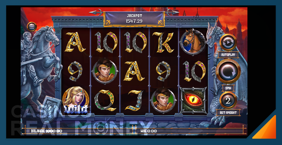 screenshot of dragon siege slot game