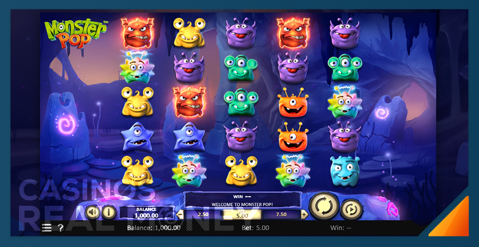 screenshot of monster pop slot game
