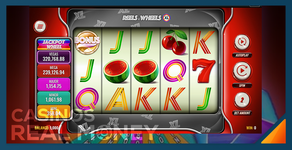 screenshot of reels and wheels xl slot game