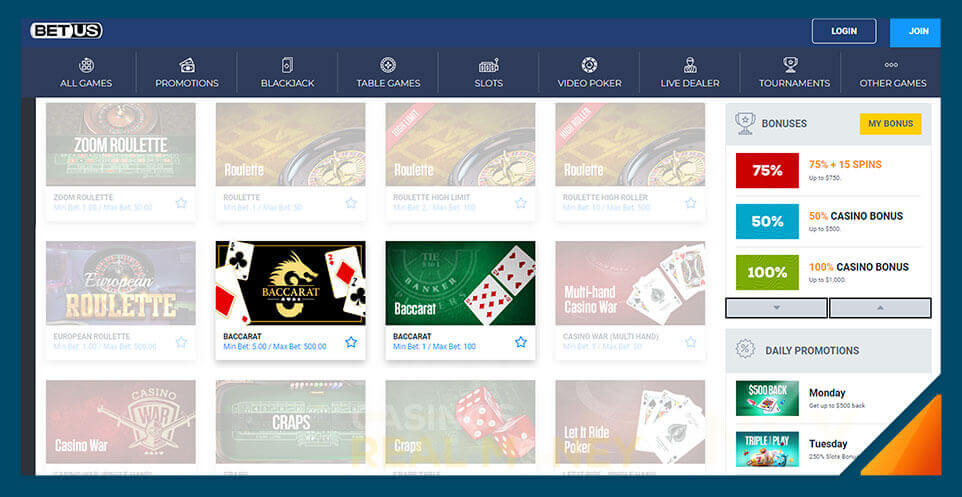 Image of BetUS's Real Money Baccarat Games