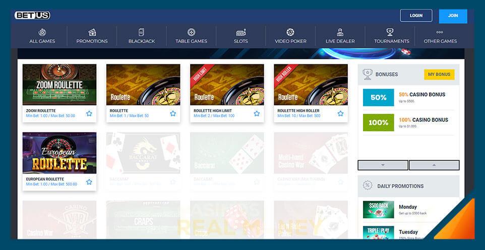 Image of Online Bitcoin Roulette Casino BetUS